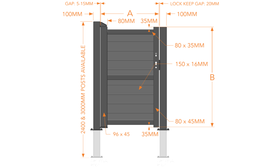 RMG 002PG Aluminium Pedestrian Gate